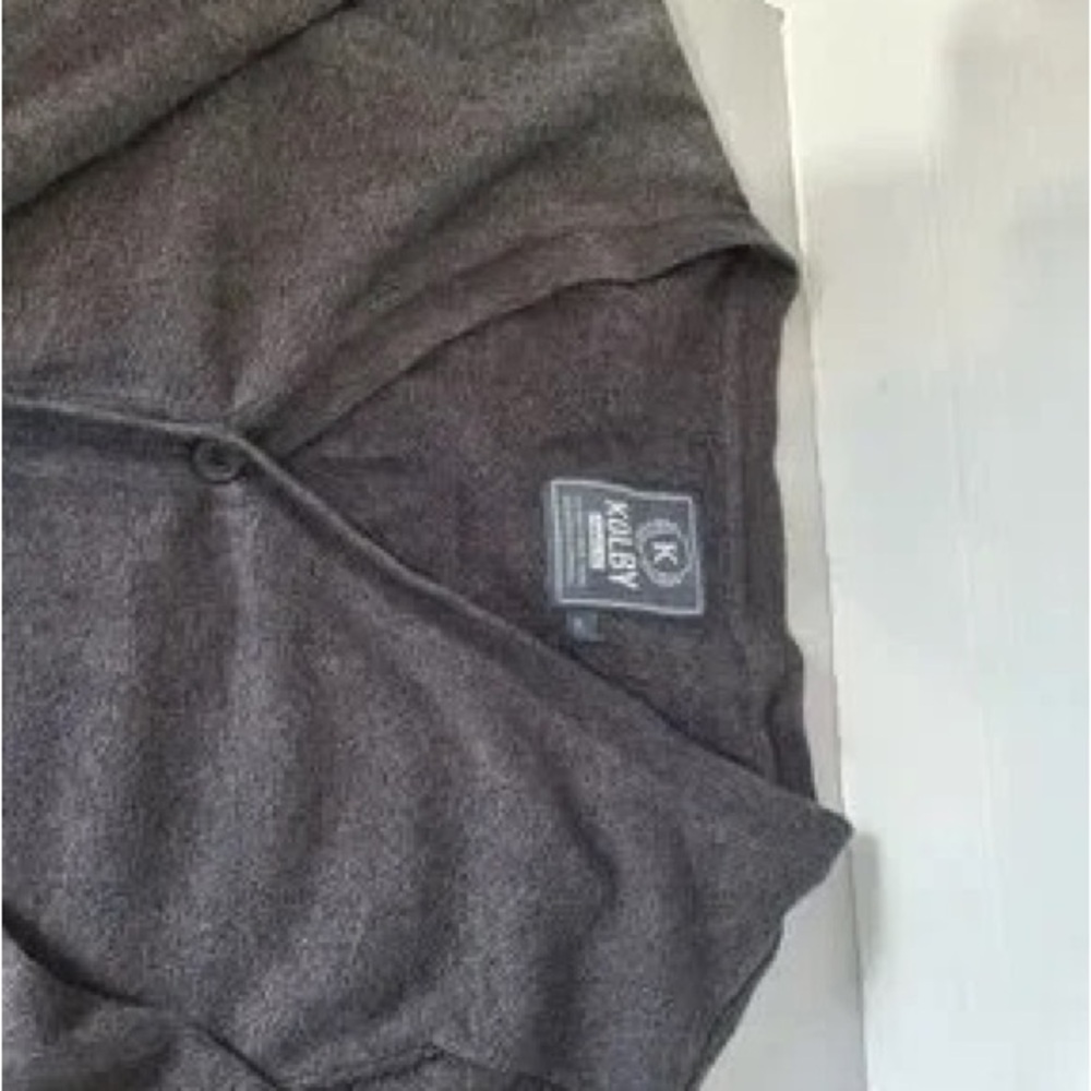Men's Gray V-Neck Button Cardigan Sweater - Picture 6 of 6